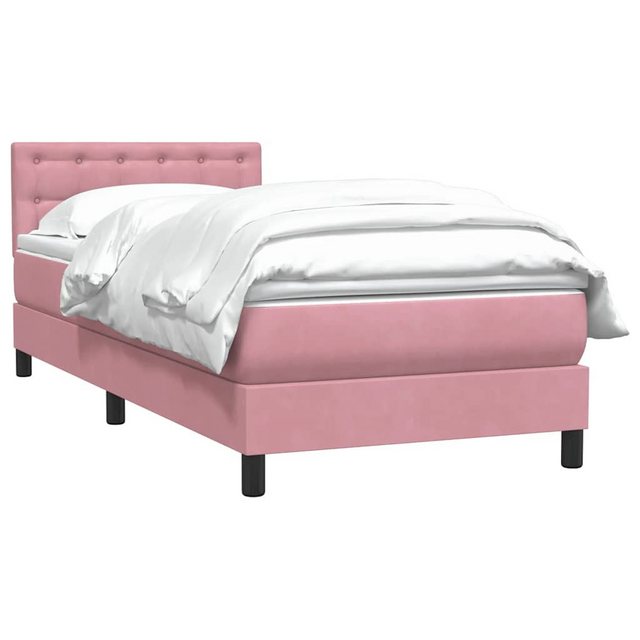 vidaXL Bett Boxspringbett mit Matratze Rosa 100x220 cm Samt günstig online kaufen