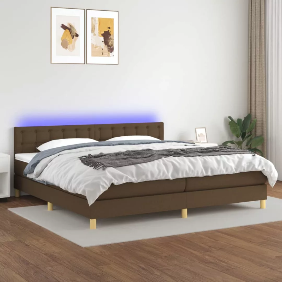 vidaXL Bettgestell Boxspringbett mit Matratze LED Dunkelbraun 200x200 cm St günstig online kaufen