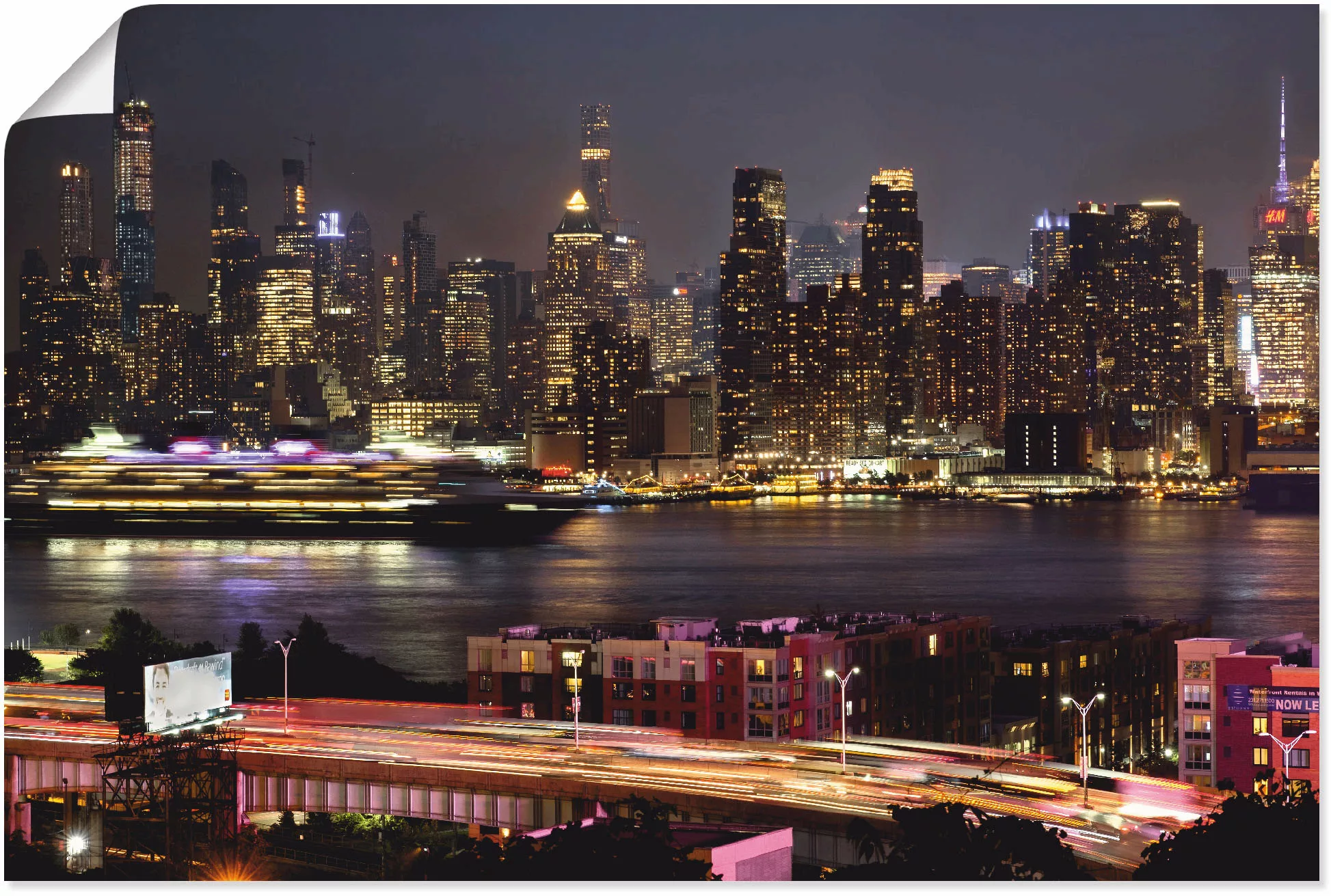 Artland Poster "New York Skyline II", Amerika, (1 St.), als Alubild, Leinwa günstig online kaufen