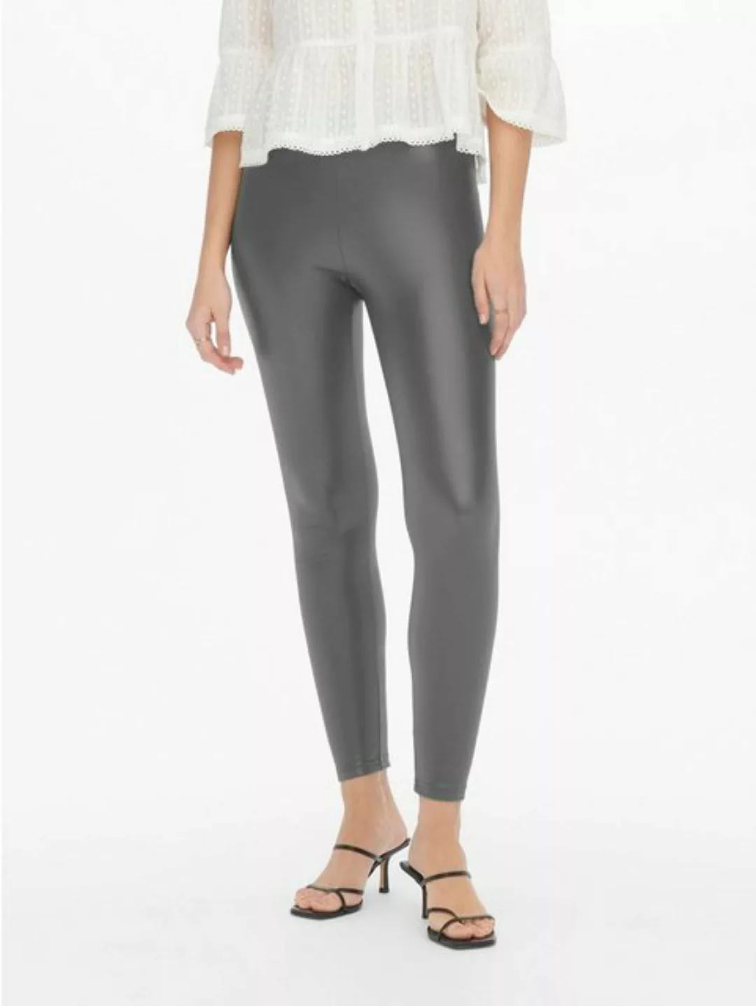 JACQUELINE de YONG Lederimitathose Lederoptik Leggings Hosen Coated Stretch günstig online kaufen