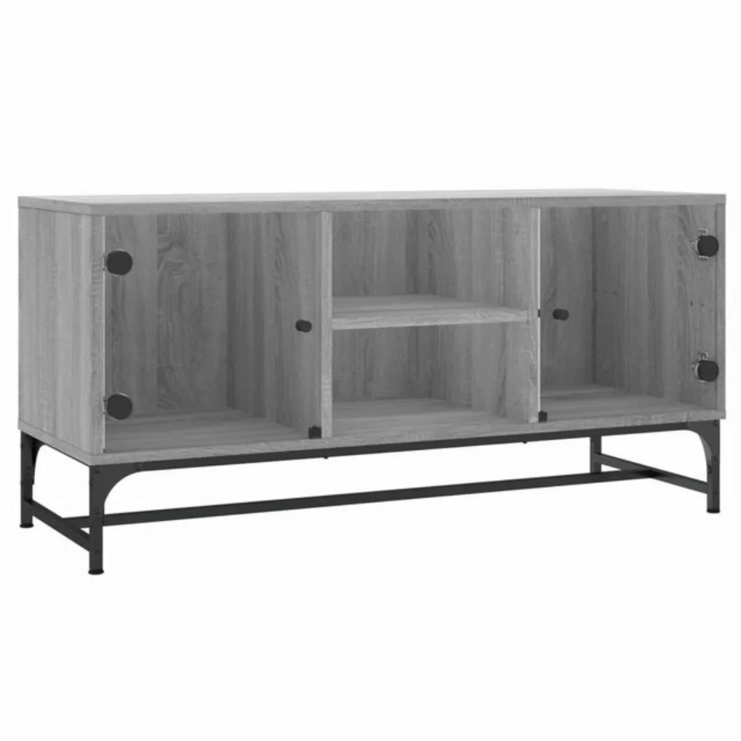 vidaXL TV-Schrank TV-Schrank mit Glastüren Grau Sonoma 102x37x50 cm (1-St) günstig online kaufen