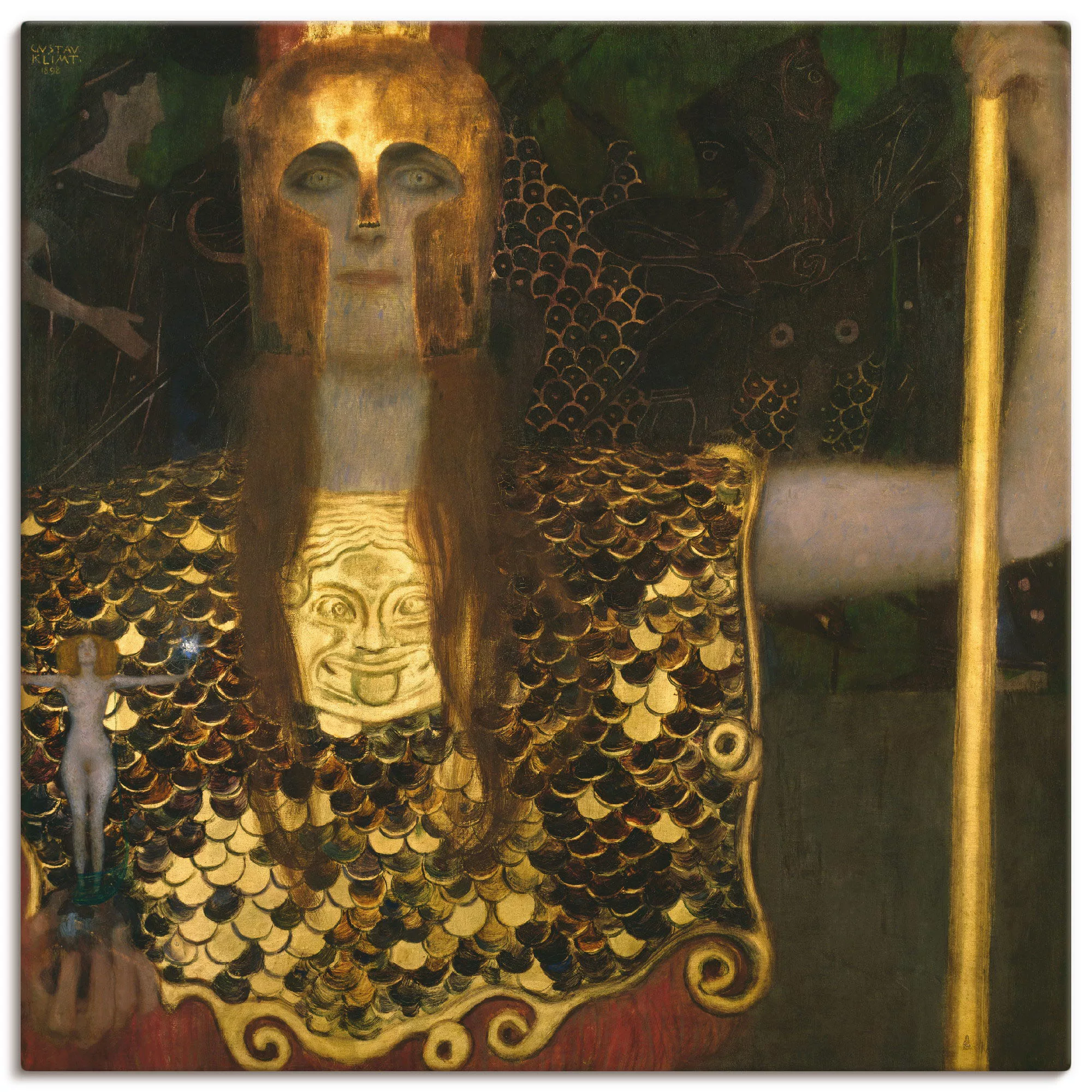 Artland Leinwandbild "Pallas Athene", Götter, (1 St.), auf Keilrahmen gespa günstig online kaufen