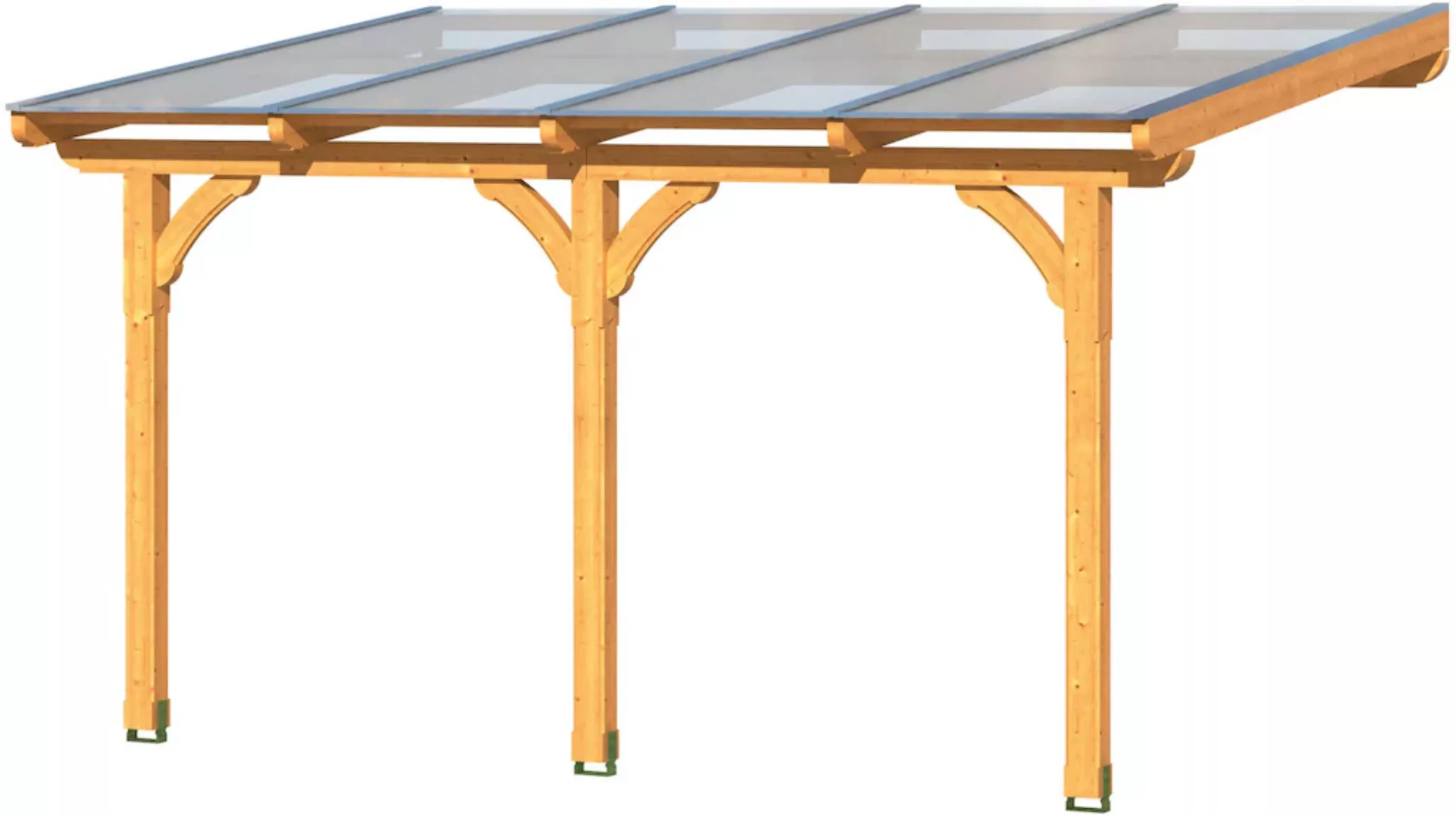 Skan Holz Terrassenüberdachung Rimini 434 x 350 cm Douglasie Nussbaum günstig online kaufen