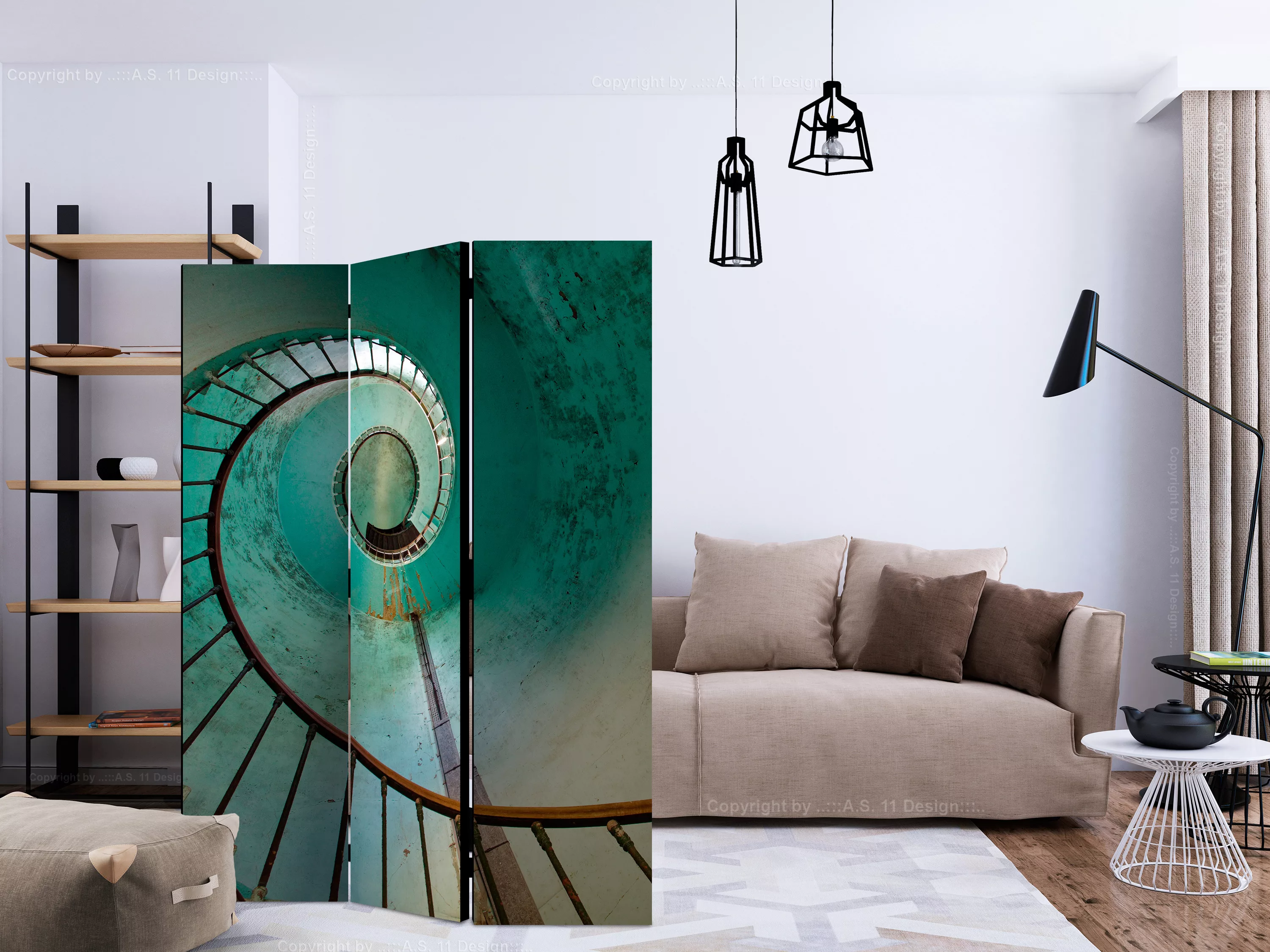 3-teiliges Paravent - Lighthouse - Stairs [room Dividers] günstig online kaufen