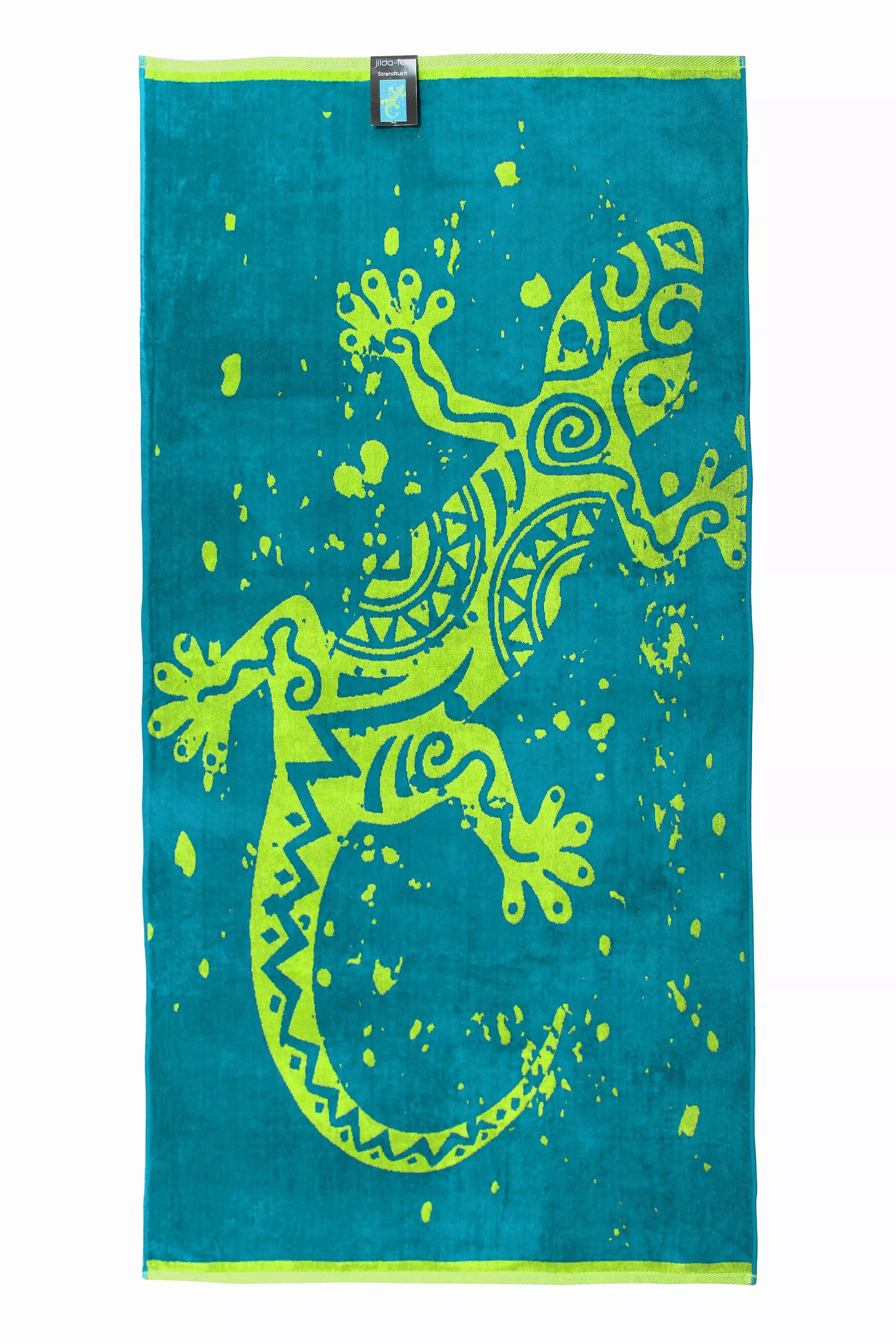jilda-tex Strandtuch, Frotteevelours (1-St), weiche Frottee-Veloursqualität günstig online kaufen