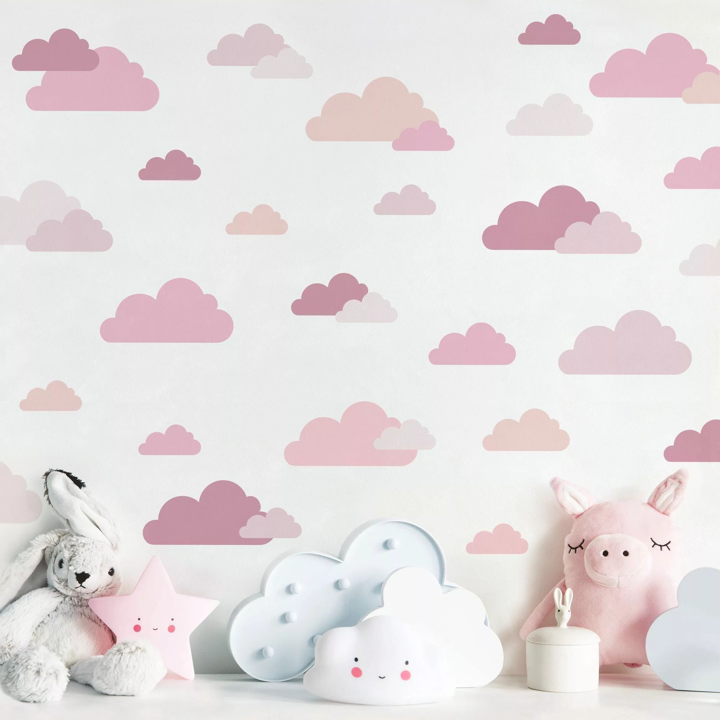 Wandtattoo 40-teilig 40 Wolken Rosa Set günstig online kaufen