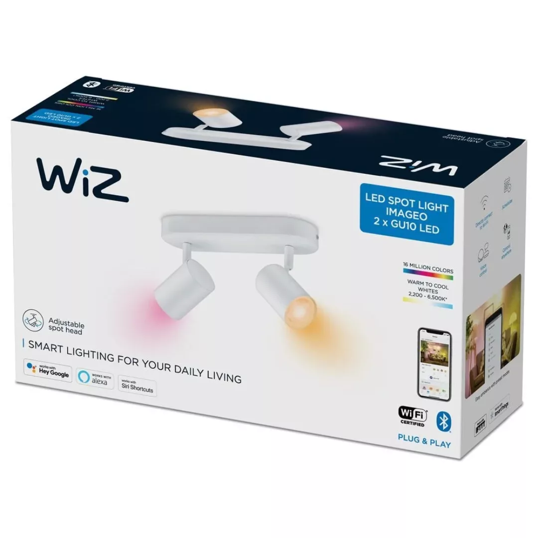 WiZ Imageo LED-Spot 2-flg. RGB, weiß günstig online kaufen