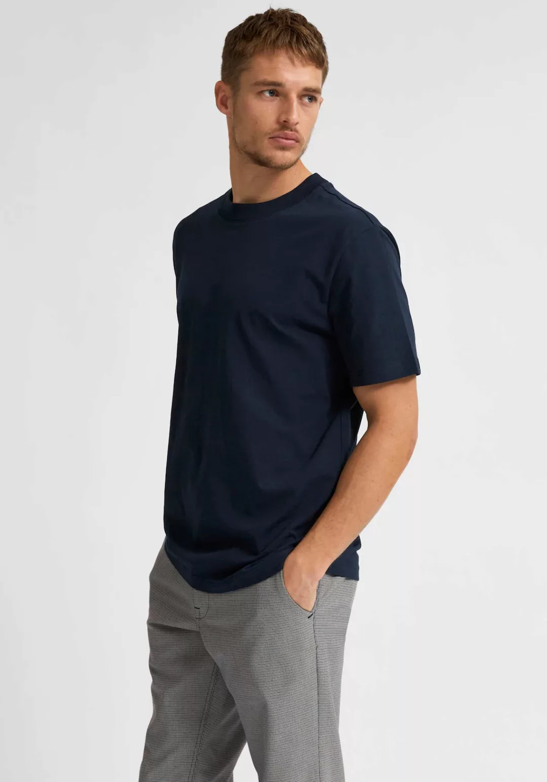 Selected Homme Herren Rundhals T-Shirt SLHRELAXCOLMAN - Relaxed Fit günstig online kaufen