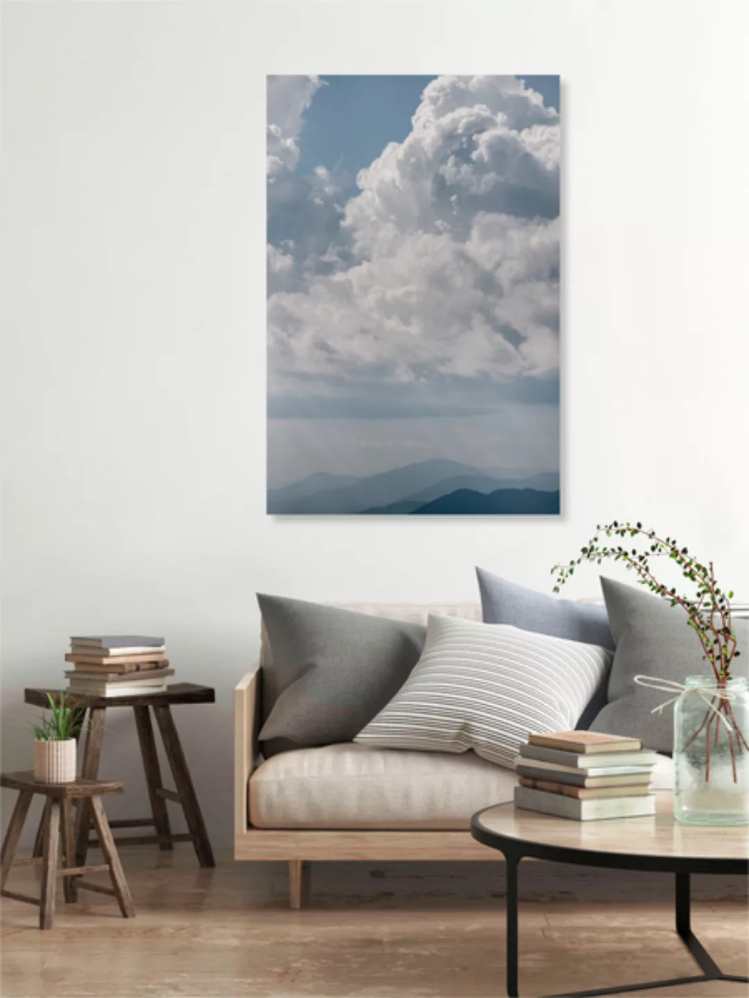Poster / Leinwandbild - Sun Rays And Mountain Tops günstig online kaufen