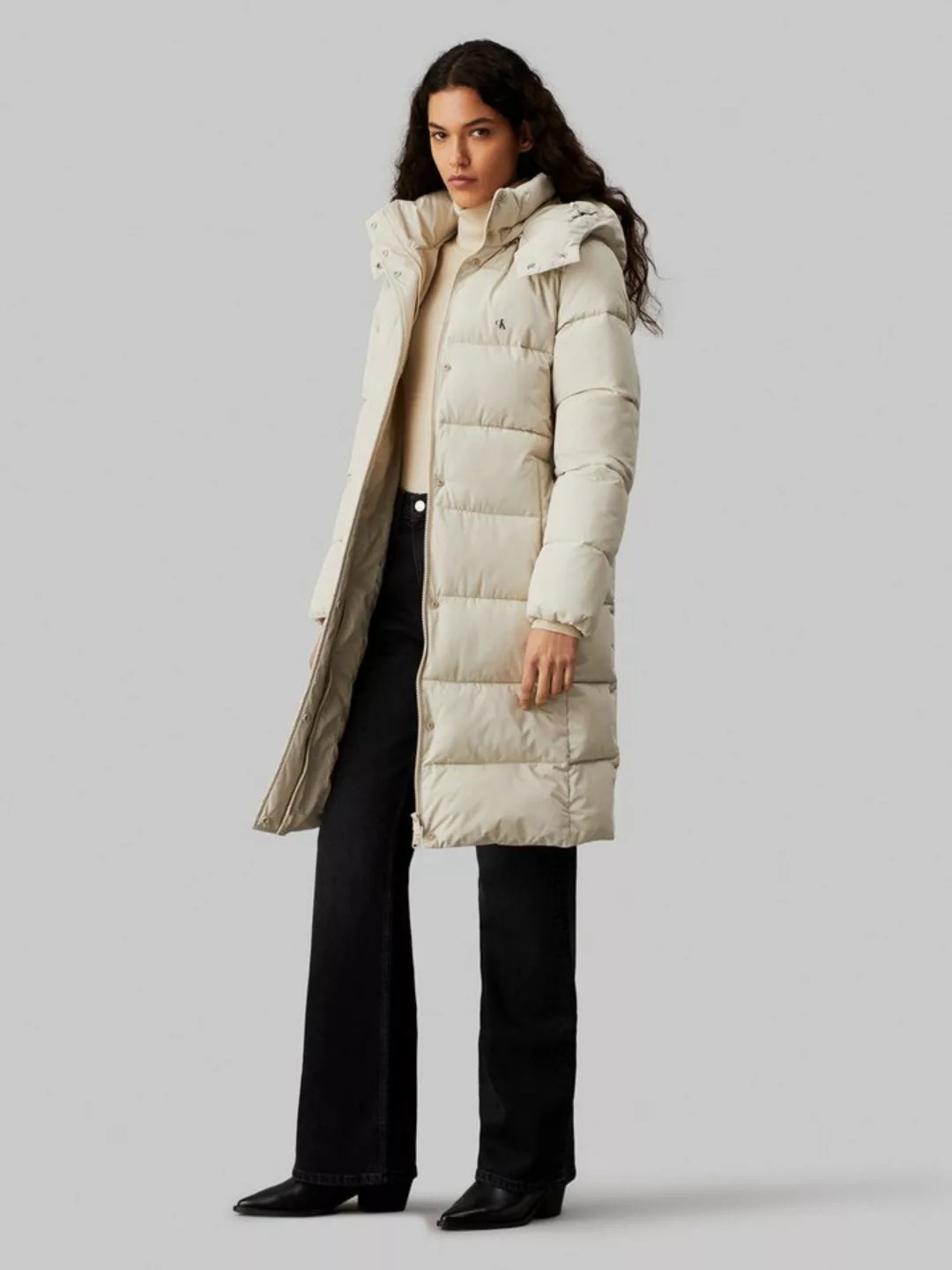 Calvin Klein Jeans Langjacke MONOLOGO NON DOWN LONG PUFFER mit gedrucktem L günstig online kaufen