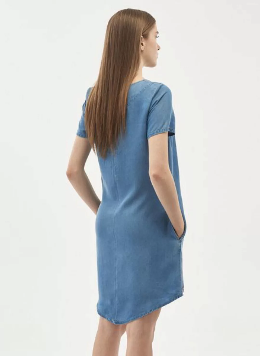 Kleid Aus Tencel Denim Mit Seitlichen Eingrifftaschen günstig online kaufen