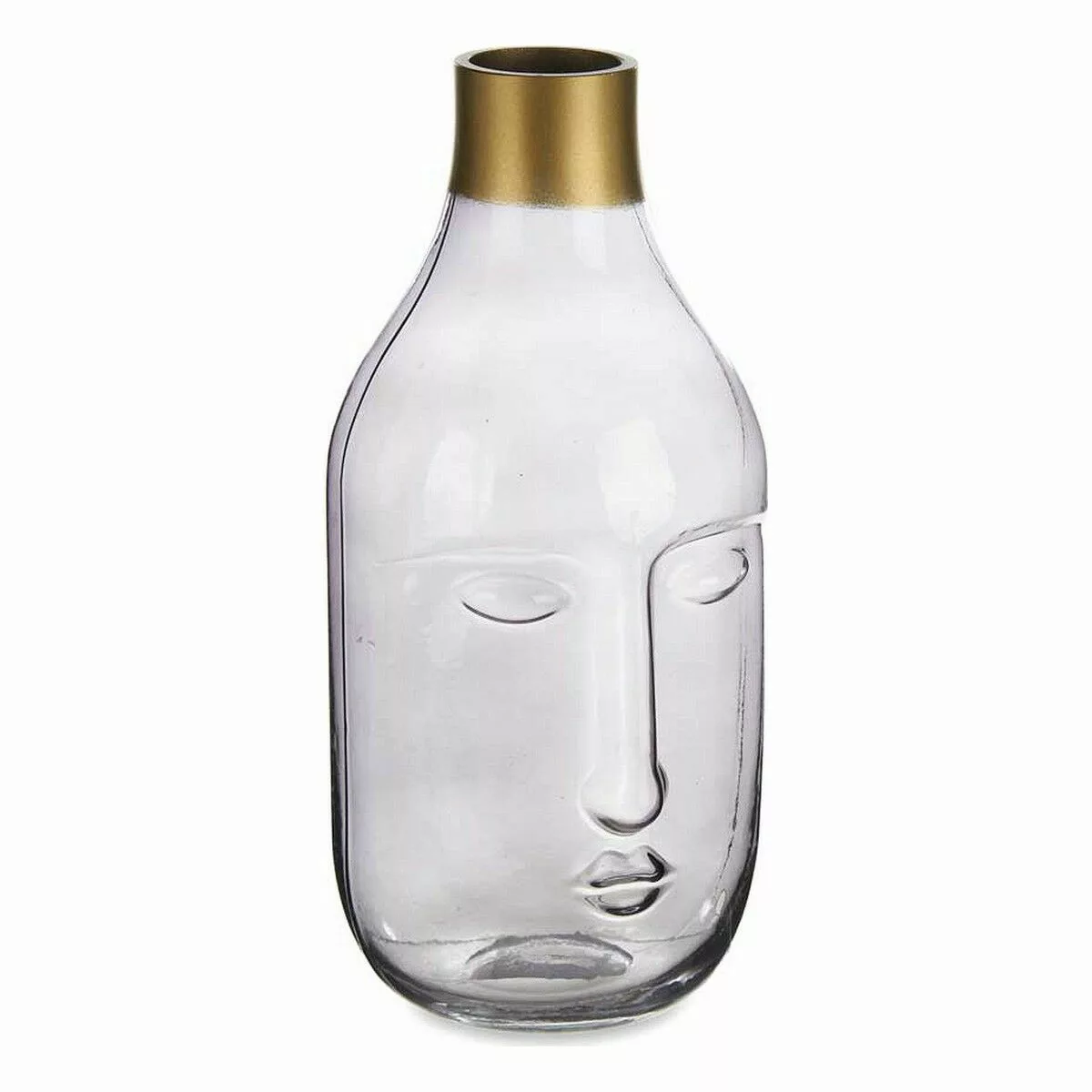 Vase Gesicht Grau Glas (11 X 24,5 X 12 Cm) günstig online kaufen