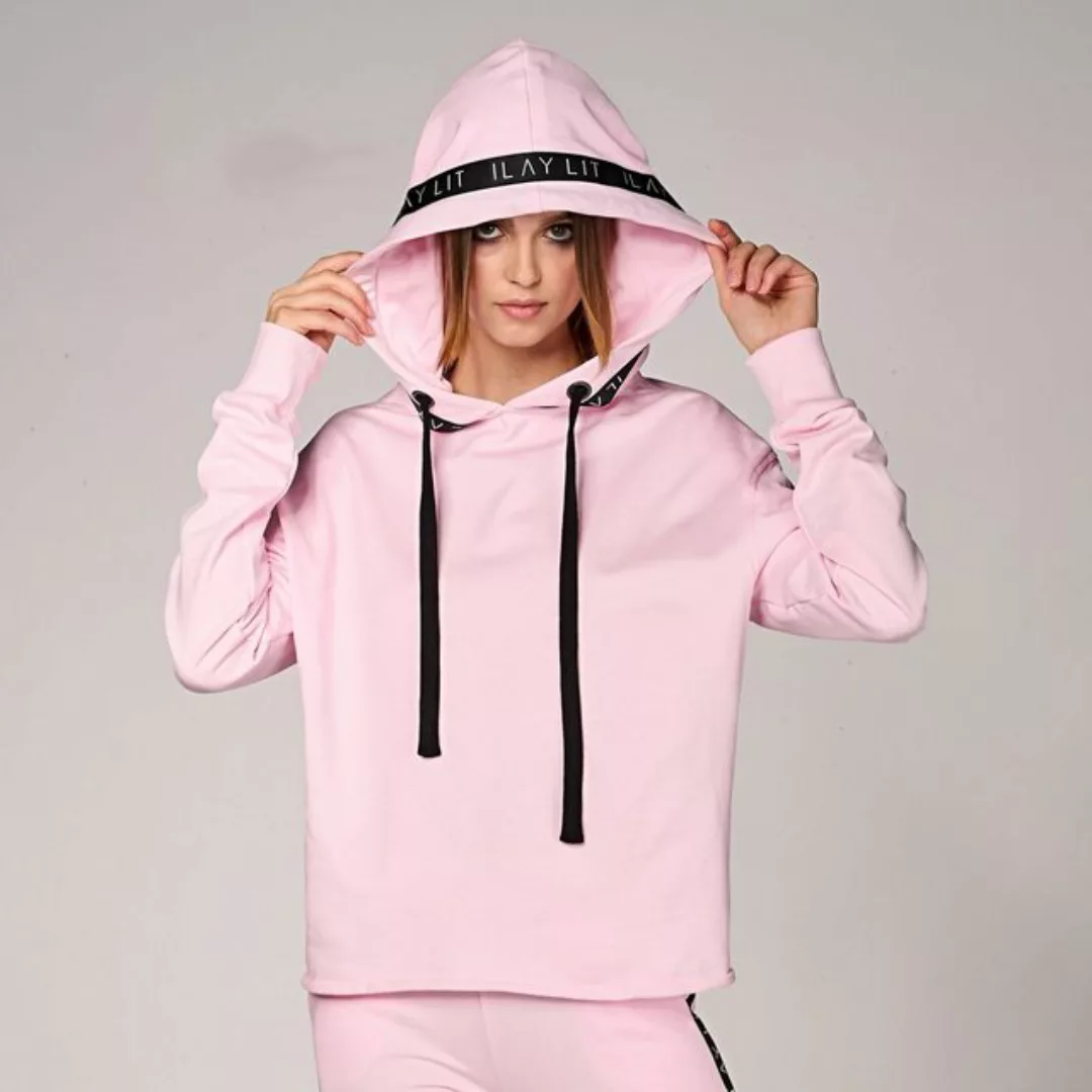 ILAY Lit Kapuzensweatshirt Holy Hoodie Pastell Rosa Logoband an der Kapuze günstig online kaufen