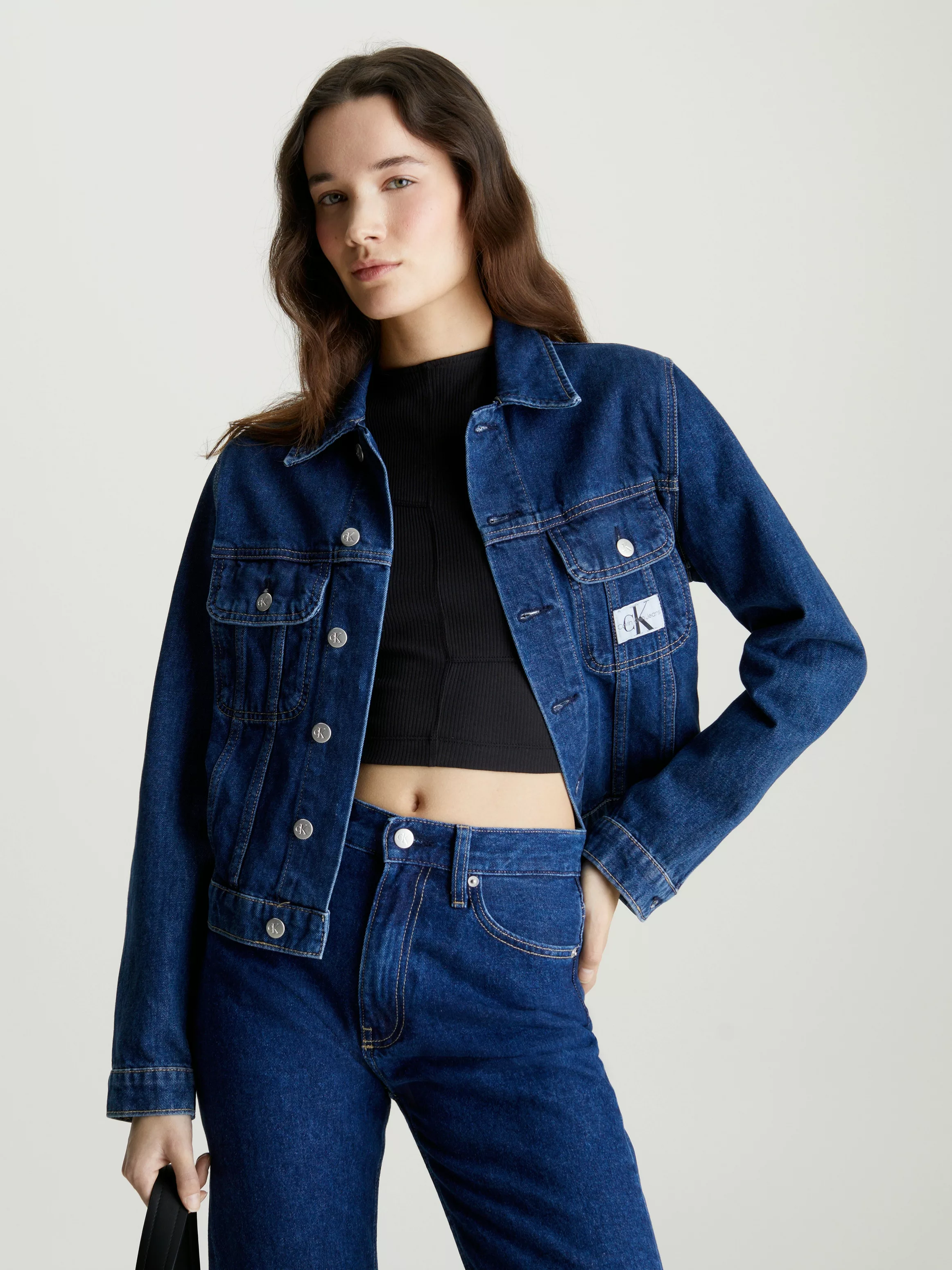 Calvin Klein Jeans Jeansjacke "CROPPED 90s DENIM JACKET", mit Brusttaschen günstig online kaufen