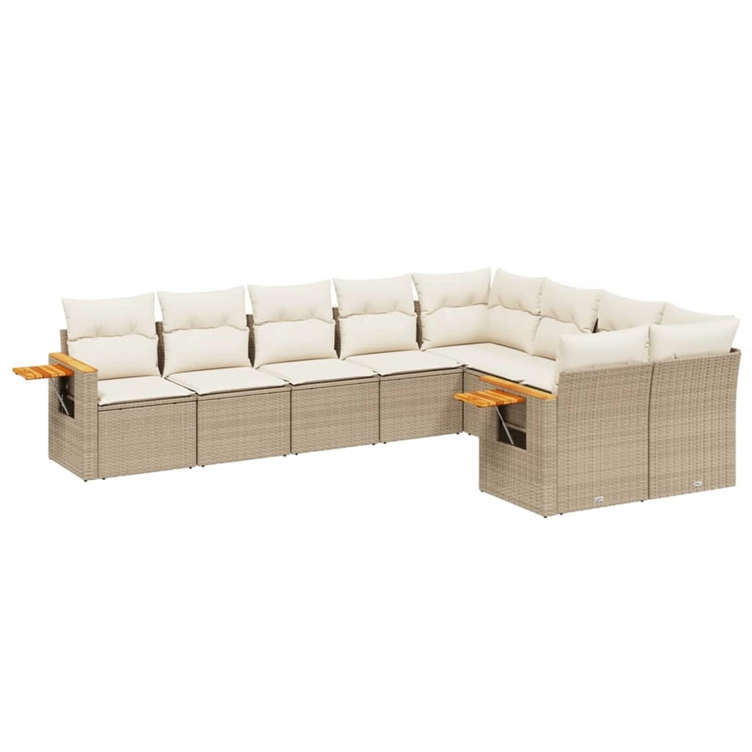 vidaXL 9-tlg Garten-Sofagarnitur mit Kissen Beige Poly Rattan Modell 108 günstig online kaufen