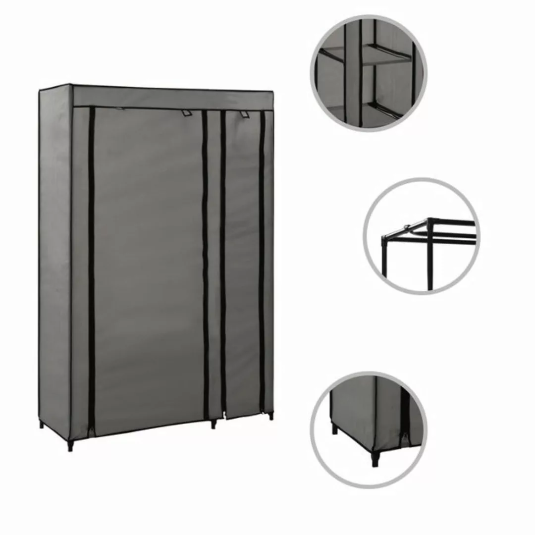 vidaXL Kleiderschrank Kleiderschrank Stoffschrank Faltschrank Grau 110x45x1 günstig online kaufen