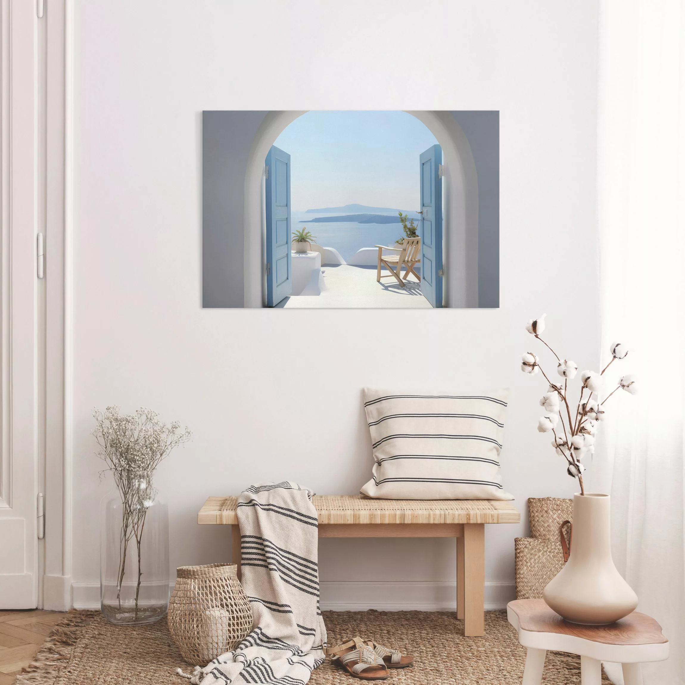 Leinwandbild Santorini Blick über das Meer günstig online kaufen