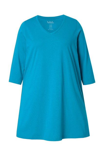 Ulla Popken Longshirt Longshirt A-Linie V-Ausschnitt 3/4-Arm günstig online kaufen