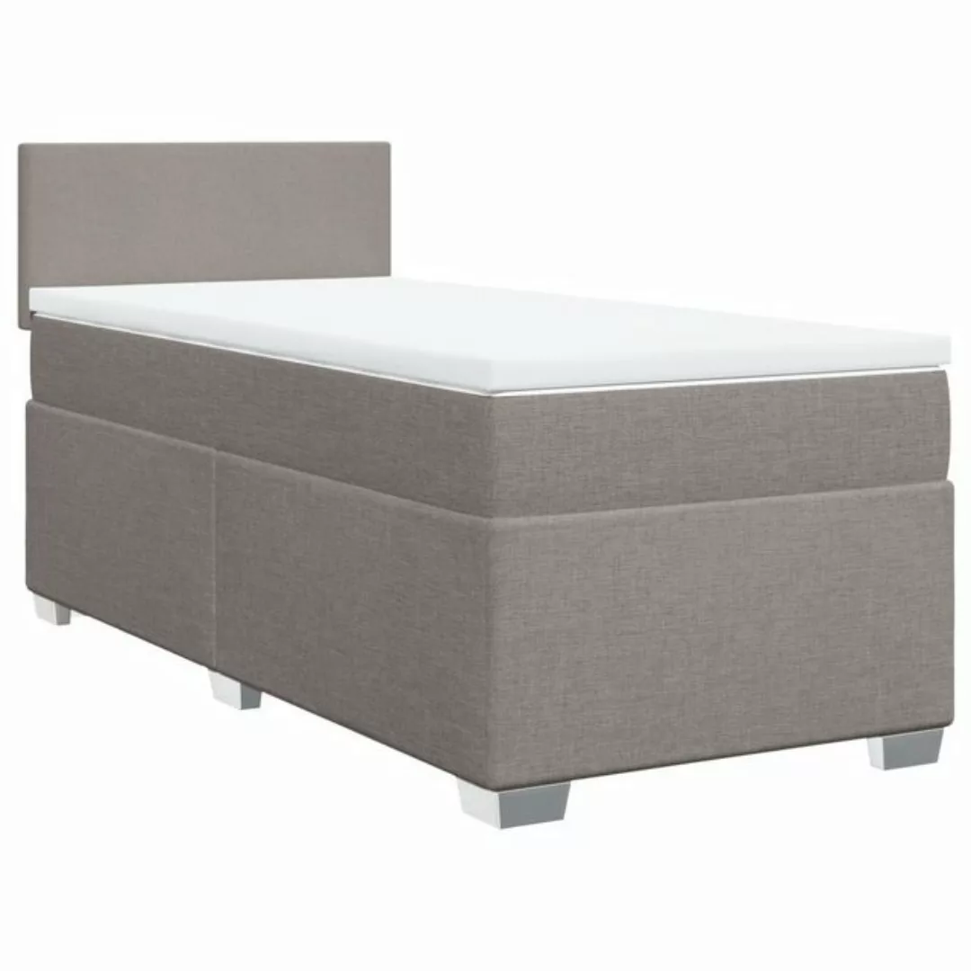 vidaXL Boxspringbett, Boxspringbett mit Matratze Taupe 100x200 cm Stoff günstig online kaufen