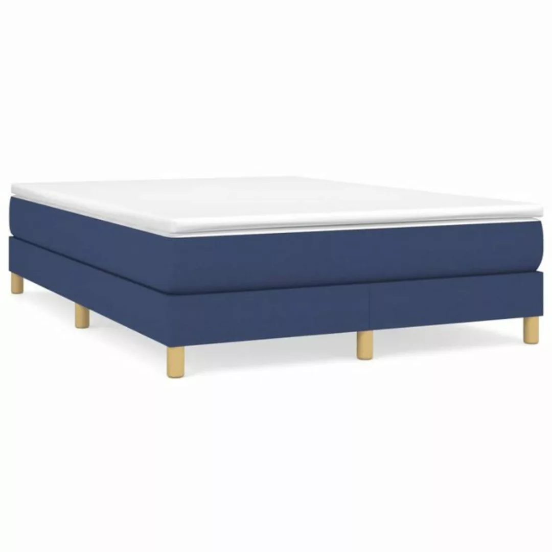 furnicato Bett Bettgestell ohne Matratze Blau 140x200 cm Stoff (1-tlg) günstig online kaufen