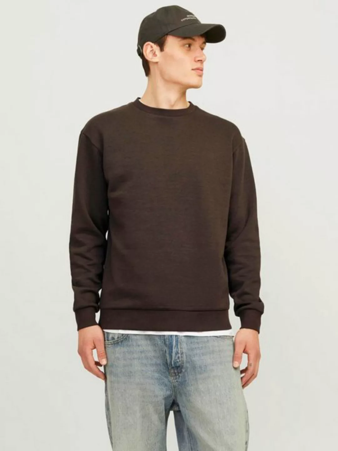 Jack & Jones Sweatshirt "JJEBRADLEY SWEAT CREW NOOS", mit Rippbündchen günstig online kaufen