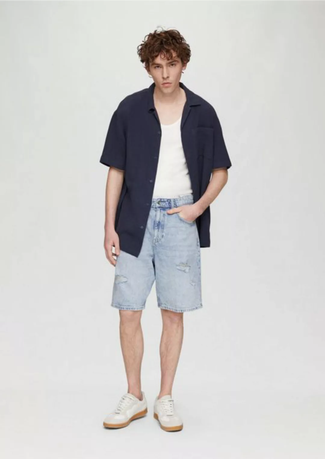 QS Cargoshorts Jeans-Shorts / Loose Fit / Mid Rise Waschung günstig online kaufen