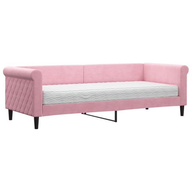 vidaXL Gästebett Gästebett Tagesbett mit Matratze Rosa 80x200 cm Samt Bett günstig online kaufen