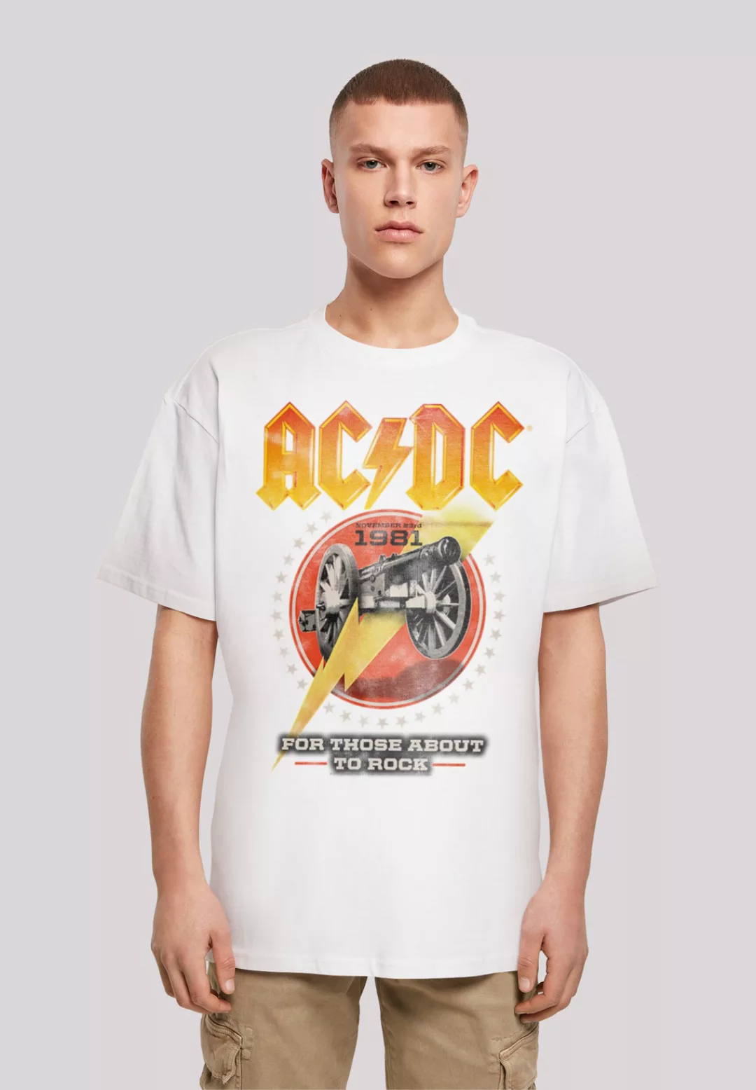 F4NT4STIC T-Shirt "ACDC Rock Band Shirt For Those About To Rock 1981", Prin günstig online kaufen