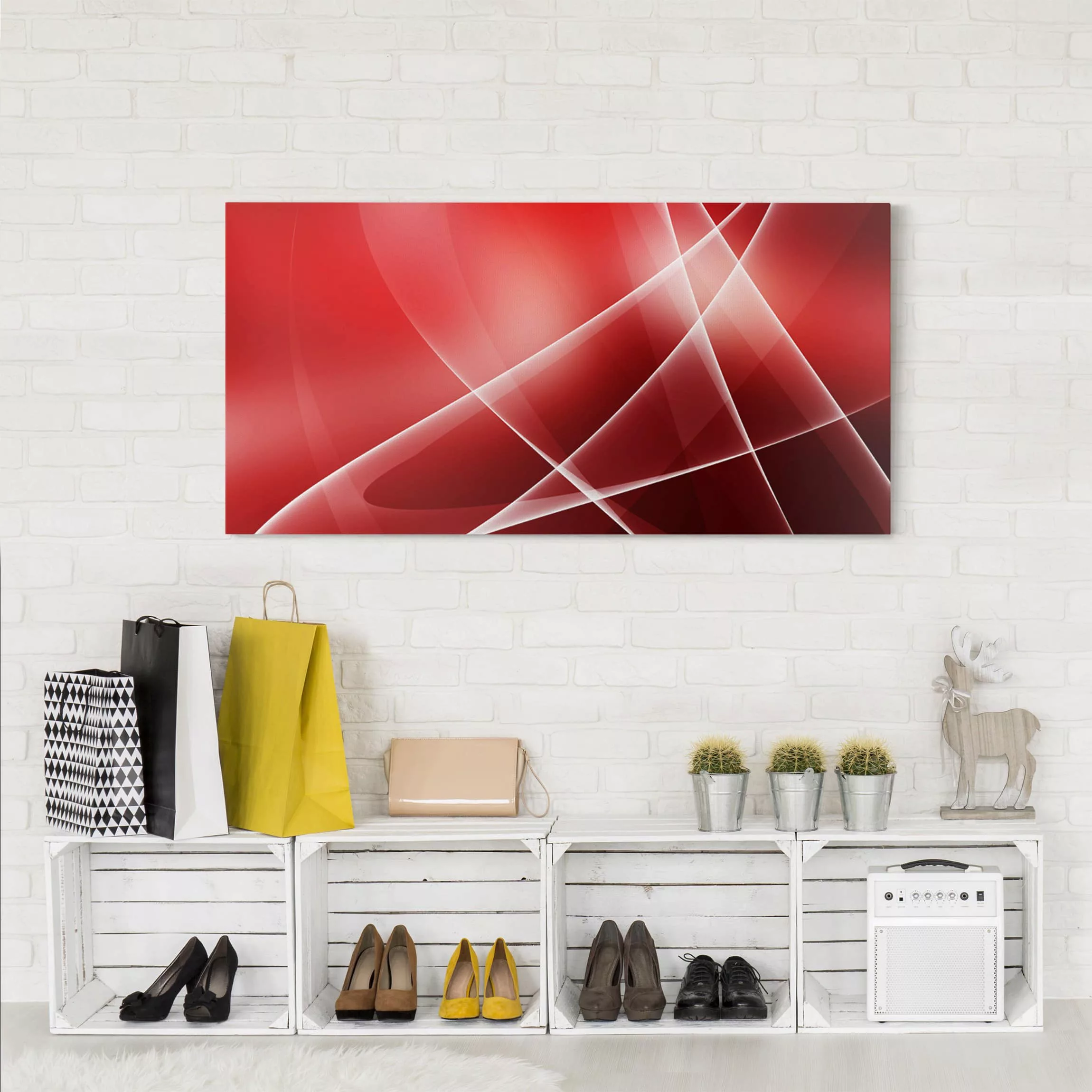 Leinwandbild Abstrakt - Querformat Red Turbulency günstig online kaufen