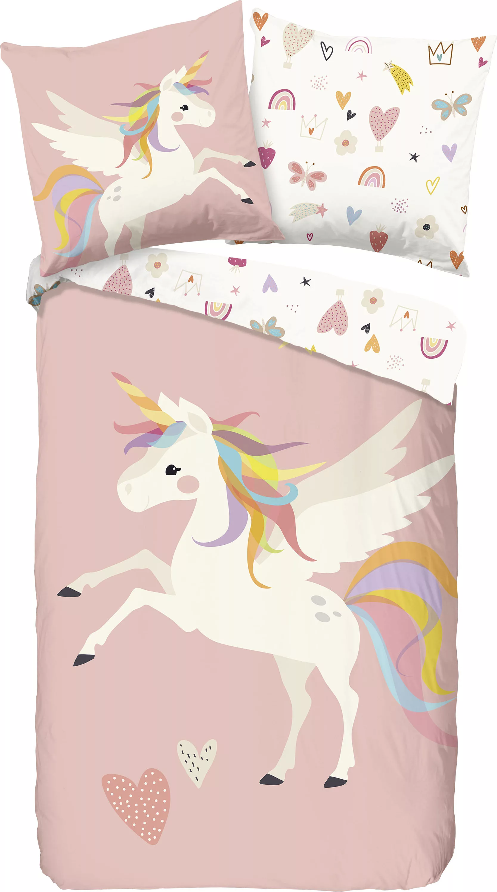 good morning Kinderbettwäsche »Unicorn«, Baumwolle, 135x200, Reißverschluss günstig online kaufen