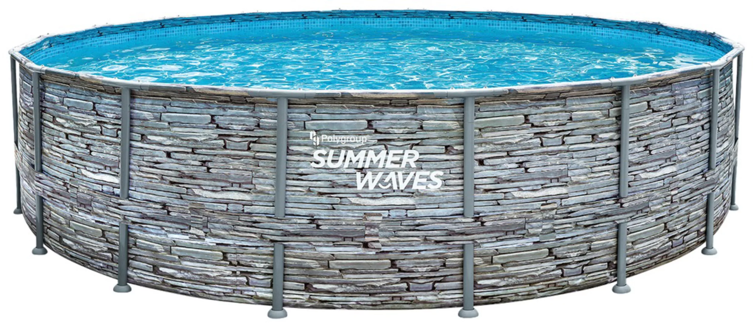 Summer Waves Aufstellpool Elite Frame Steinoptik Grau Ø 549 cm x 132 cm günstig online kaufen