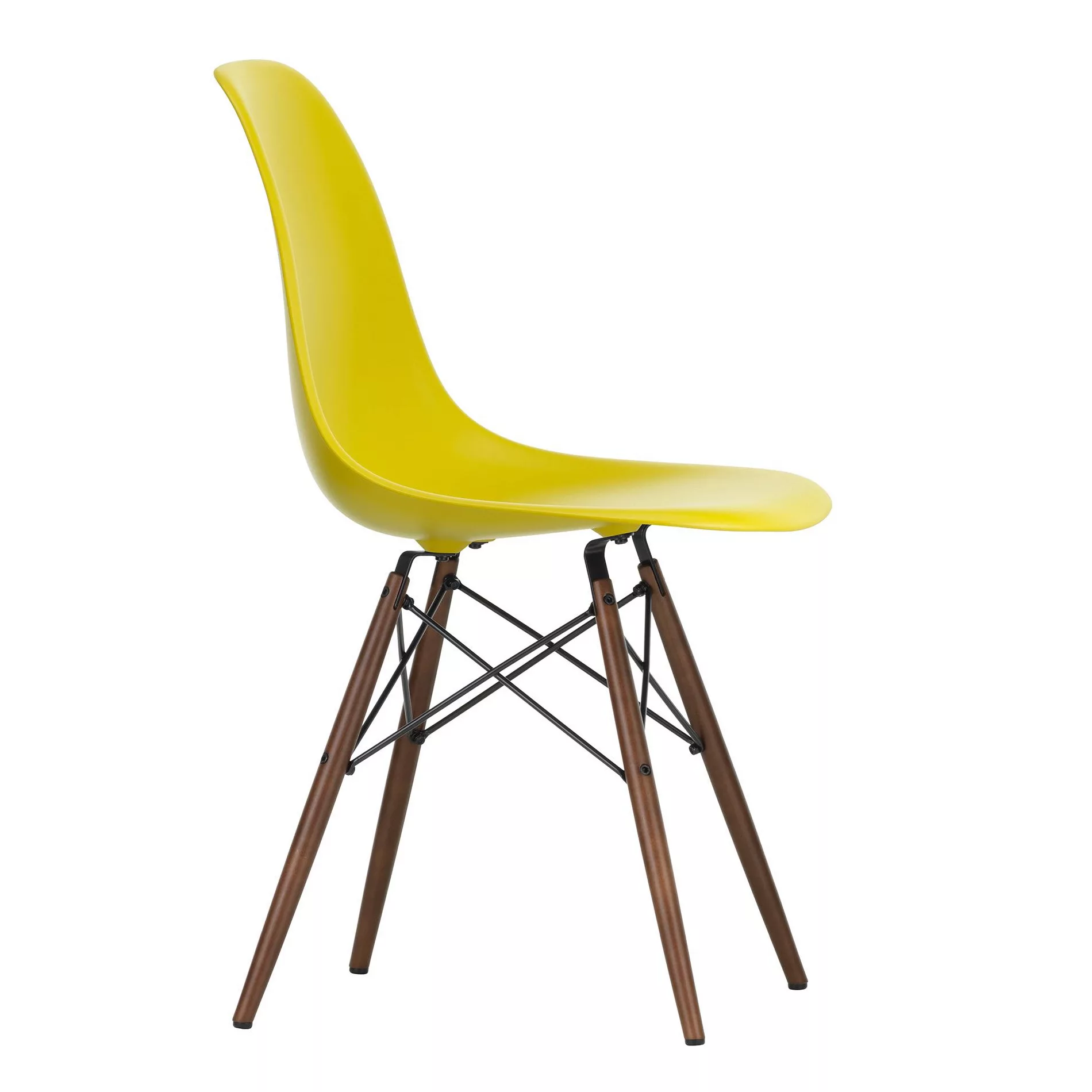 Vitra - Eames Plastic Side Chair DSW Gestell Ahorn dunkel - senfgelb/Sitzsc günstig online kaufen
