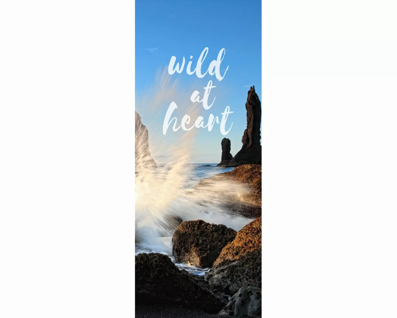 Dekopanel "Wild heart" 1,00x2,50 m / Glattvlies Perlmutt günstig online kaufen