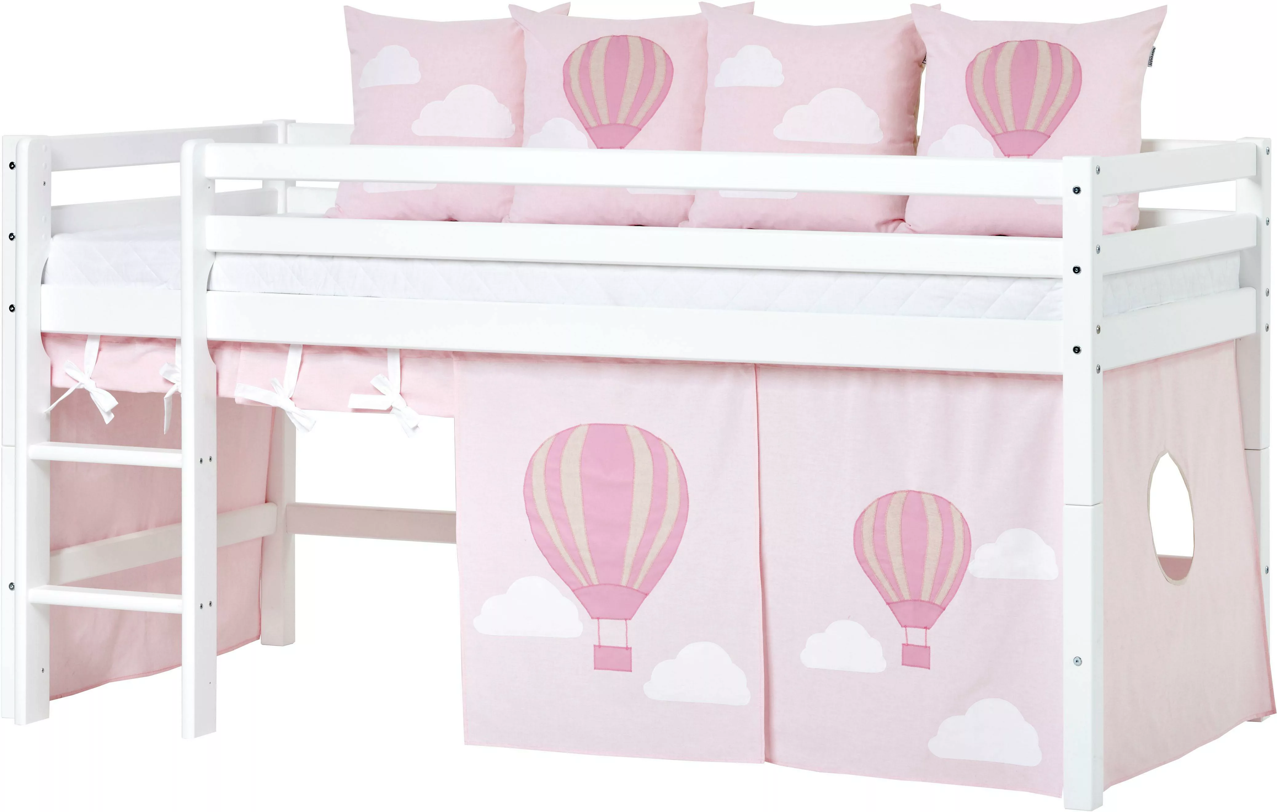 Hoppekids Hochbett ""Ballon"", mit Matratze & Vorhang, umbaubar, 4Stile günstig online kaufen