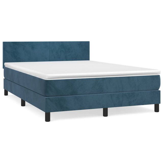 vidaXL Boxspringbett Bett Boxspringbett mit Matratze Samt (140 x 200 cm, Bl günstig online kaufen