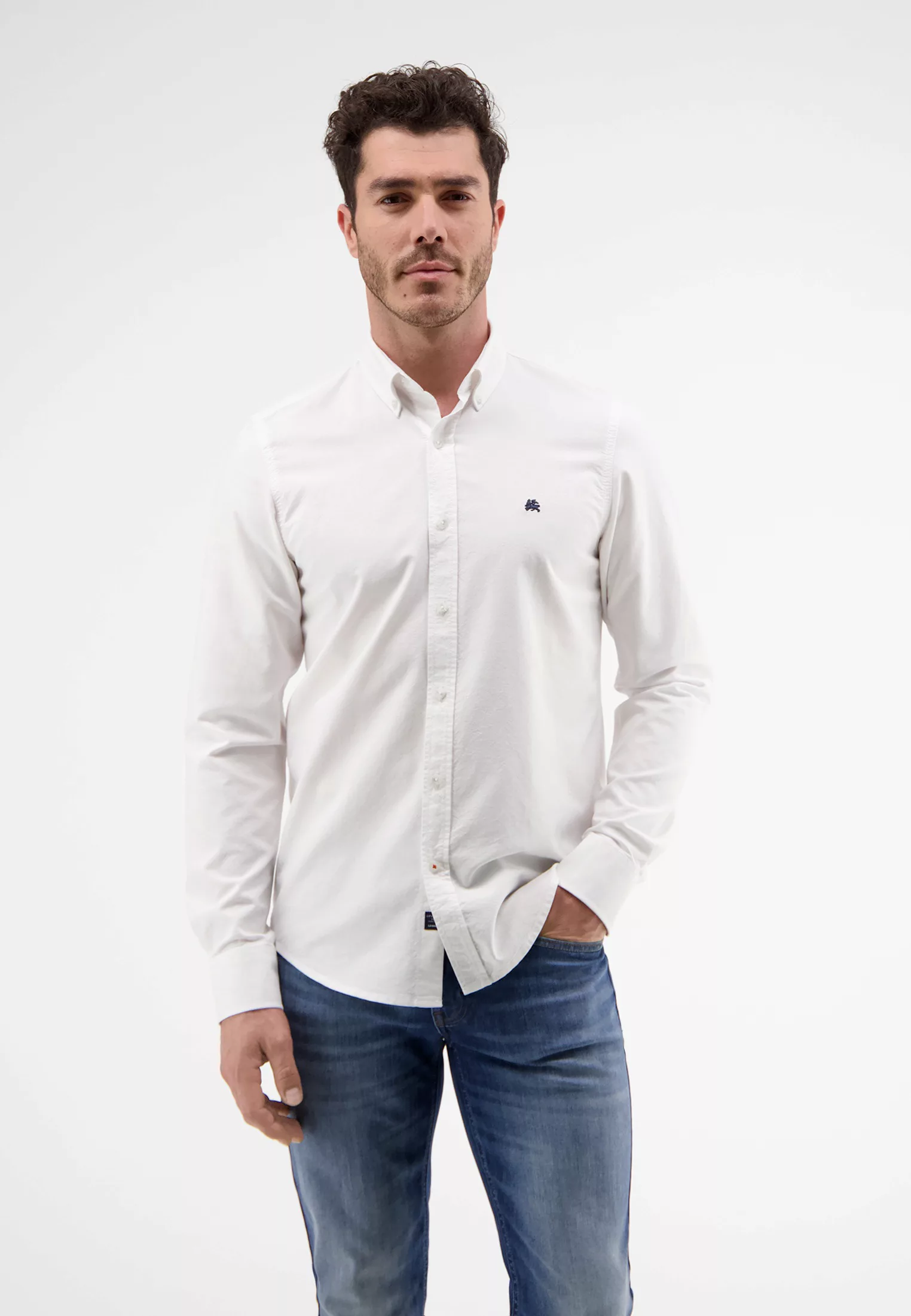 LERROS Langarmhemd "LERROS Unifarbenes Oxfordhemd" günstig online kaufen