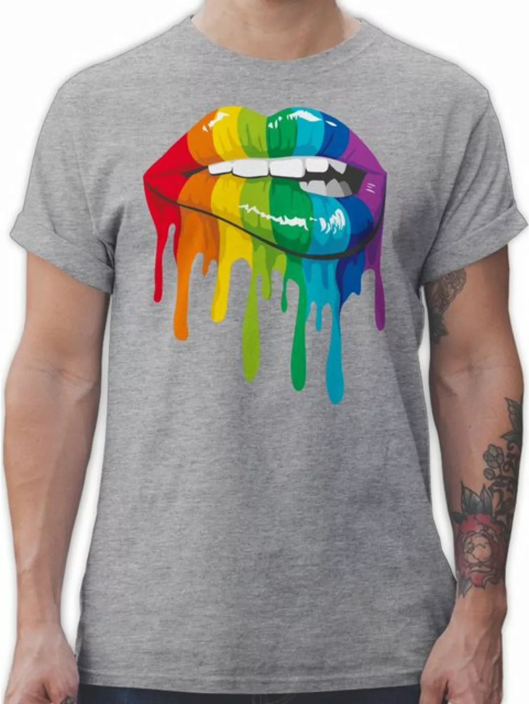 Shirtracer T-Shirt Lippen LGBT & LGBTQ LGBT Kleidung günstig online kaufen