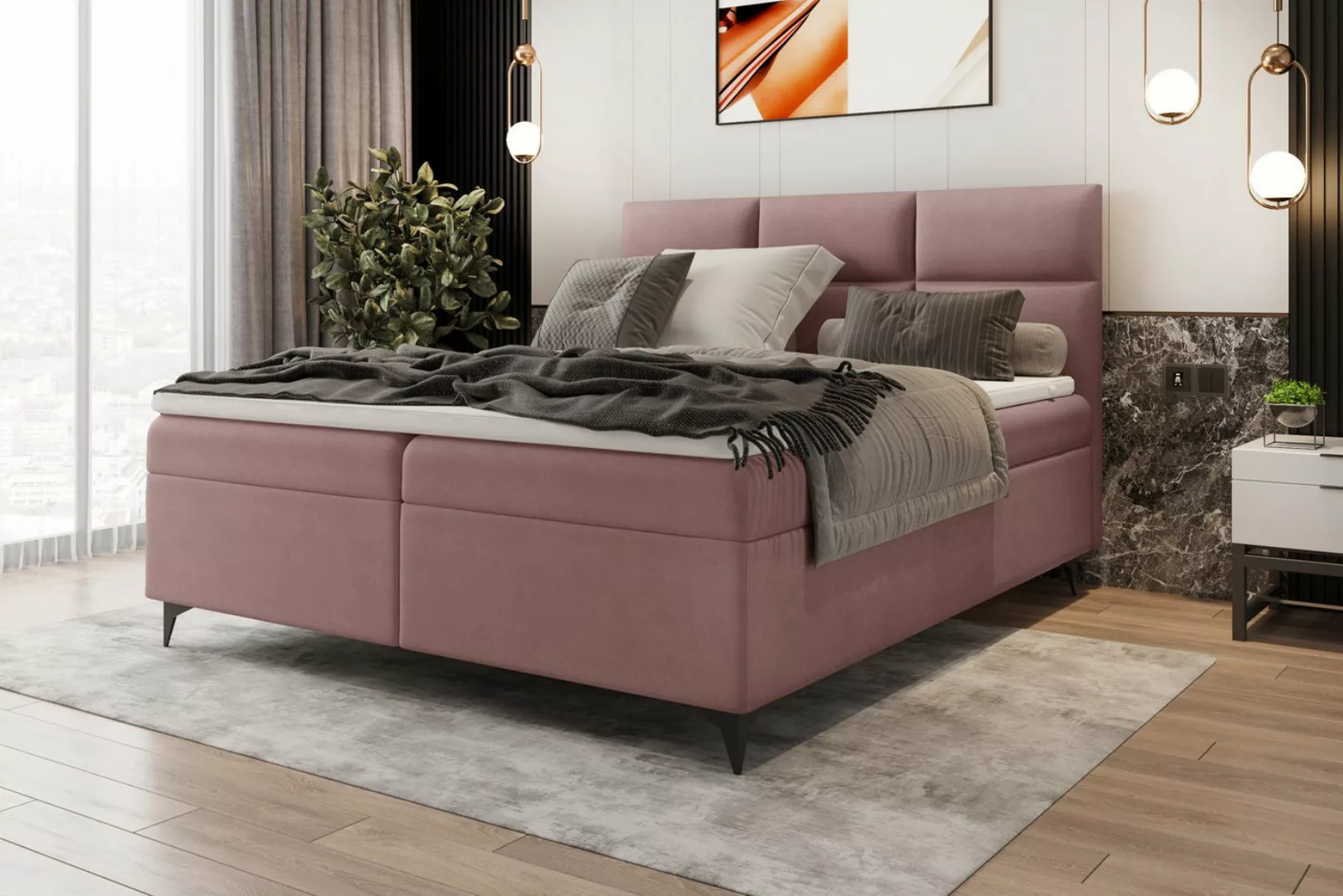 Stylefy Boxspringbett Libra (Schlafzimmerbett, Bett), gepolstert günstig online kaufen