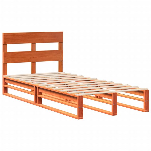 vidaXL Bett Massivholzbett ohne Matratze Wachsbraun 75x190 cm Kiefernholz günstig online kaufen