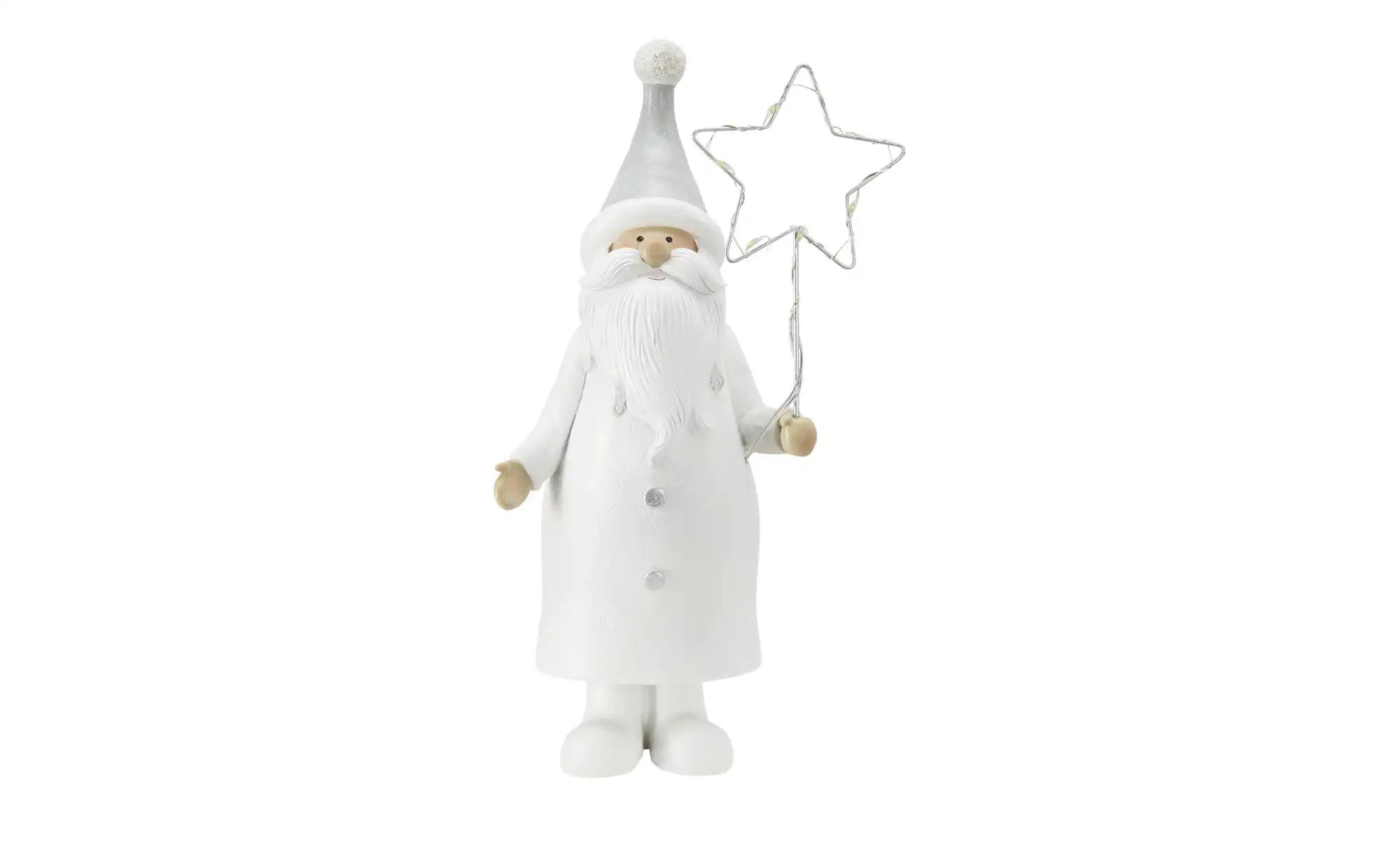 HOME STORY LED Santa Figur ¦ weiß ¦ Polyester, Metall, Kunststoff ¦ Maße (c günstig online kaufen