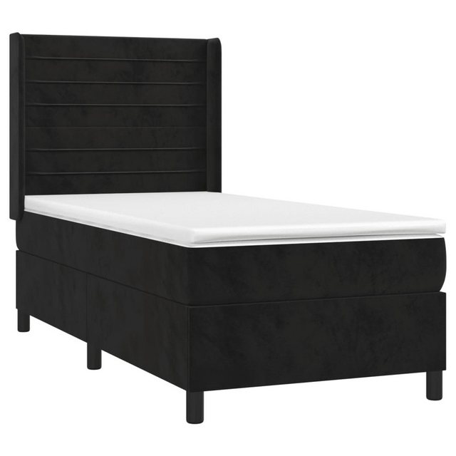 vidaXL Bett Boxspringbett mit Matratze & LED Schwarz 90x190 cm Samt günstig online kaufen