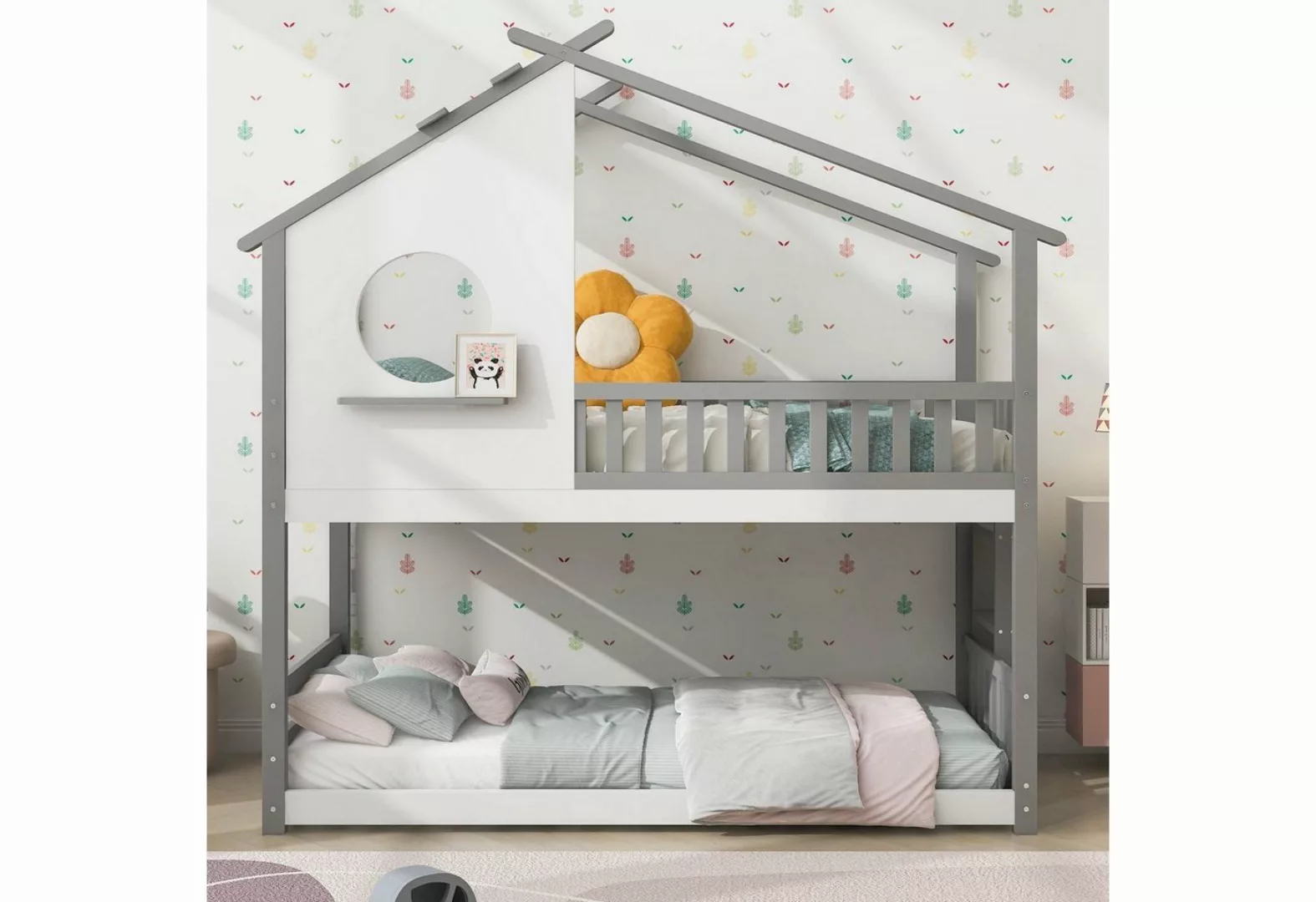 Celya Kinderbett Hausbett, Kinderbett 90x200cm, mit Fallschutz und Barriere günstig online kaufen