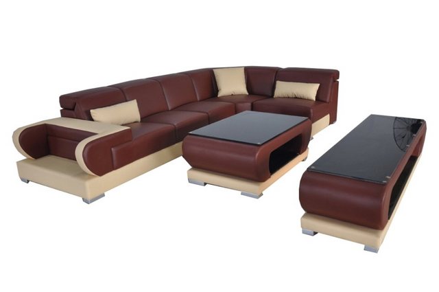 JVmoebel Ecksofa Eck Sofa Couch Polster Leder Couchen Sofas Wohnlandschaft günstig online kaufen