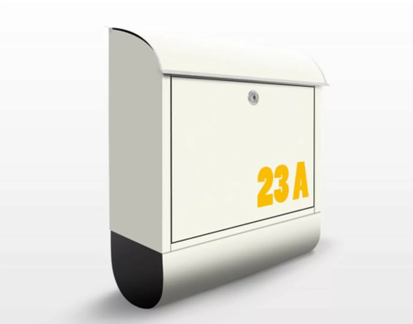 Briefkasten mit eigenem Text No.JS316 WunschText Gelb auf Beige günstig online kaufen