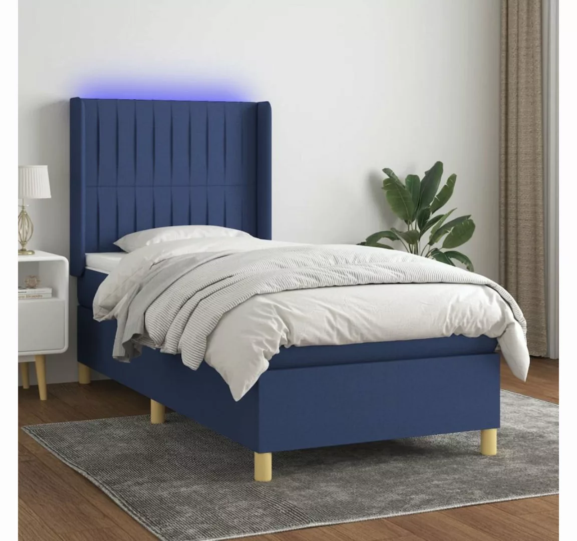 vidaXL Boxspringbett Bett Boxspringbett mit Matratze und LED Stoff (90 x 19 günstig online kaufen