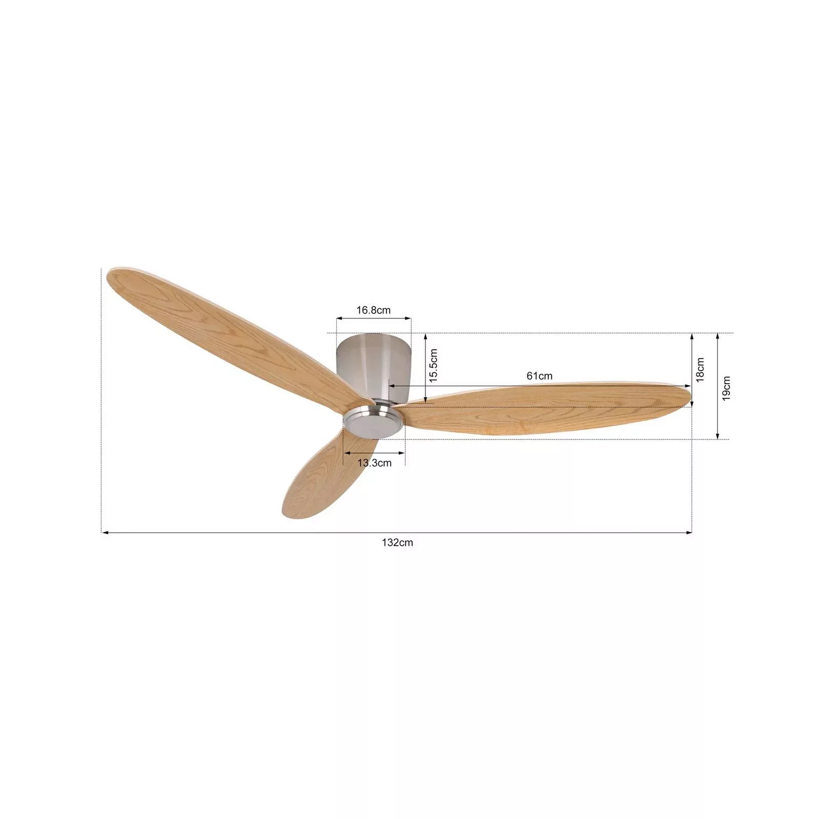 Beacon Deckenventilator Airfusion Radar teak Ø 132 cm leise günstig online kaufen