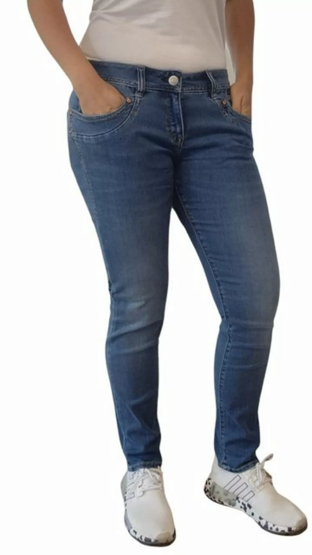 Herrlicher Slim-fit-Jeans "Piper Slim Organic Denim", mit Logoknöpfen an de günstig online kaufen