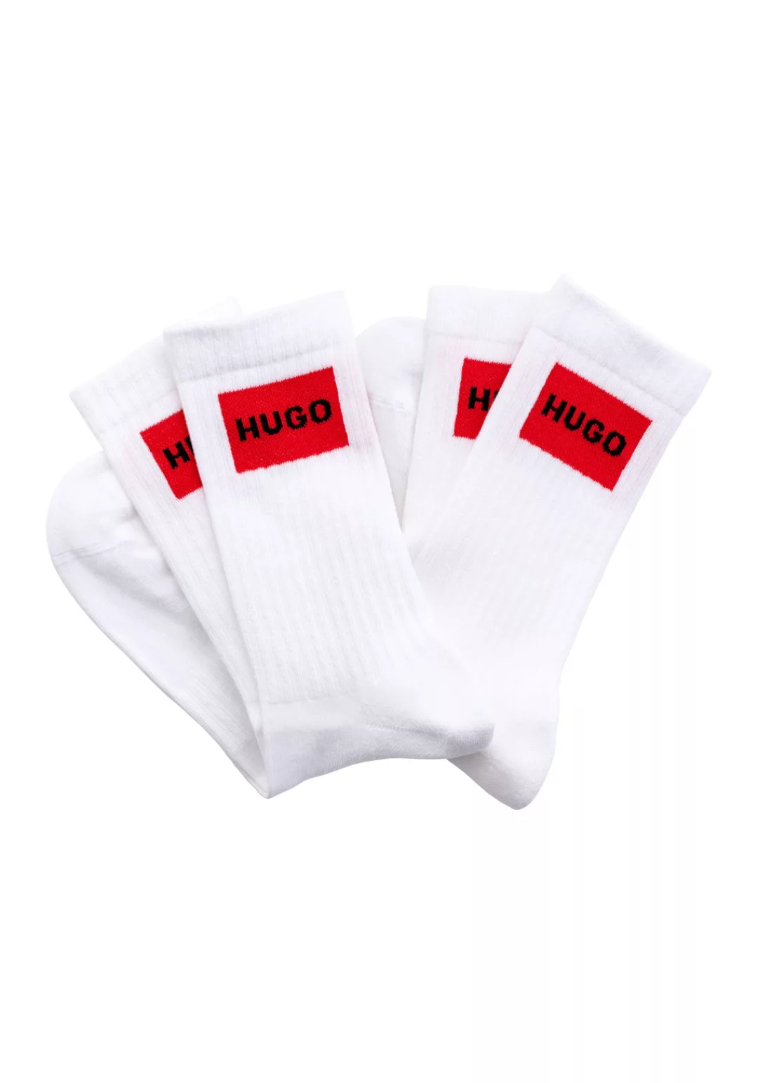 HUGO Underwear Freizeitsocken "2P QS RIB LABEL CC", (Packung, 2 Paar, 2er), günstig online kaufen