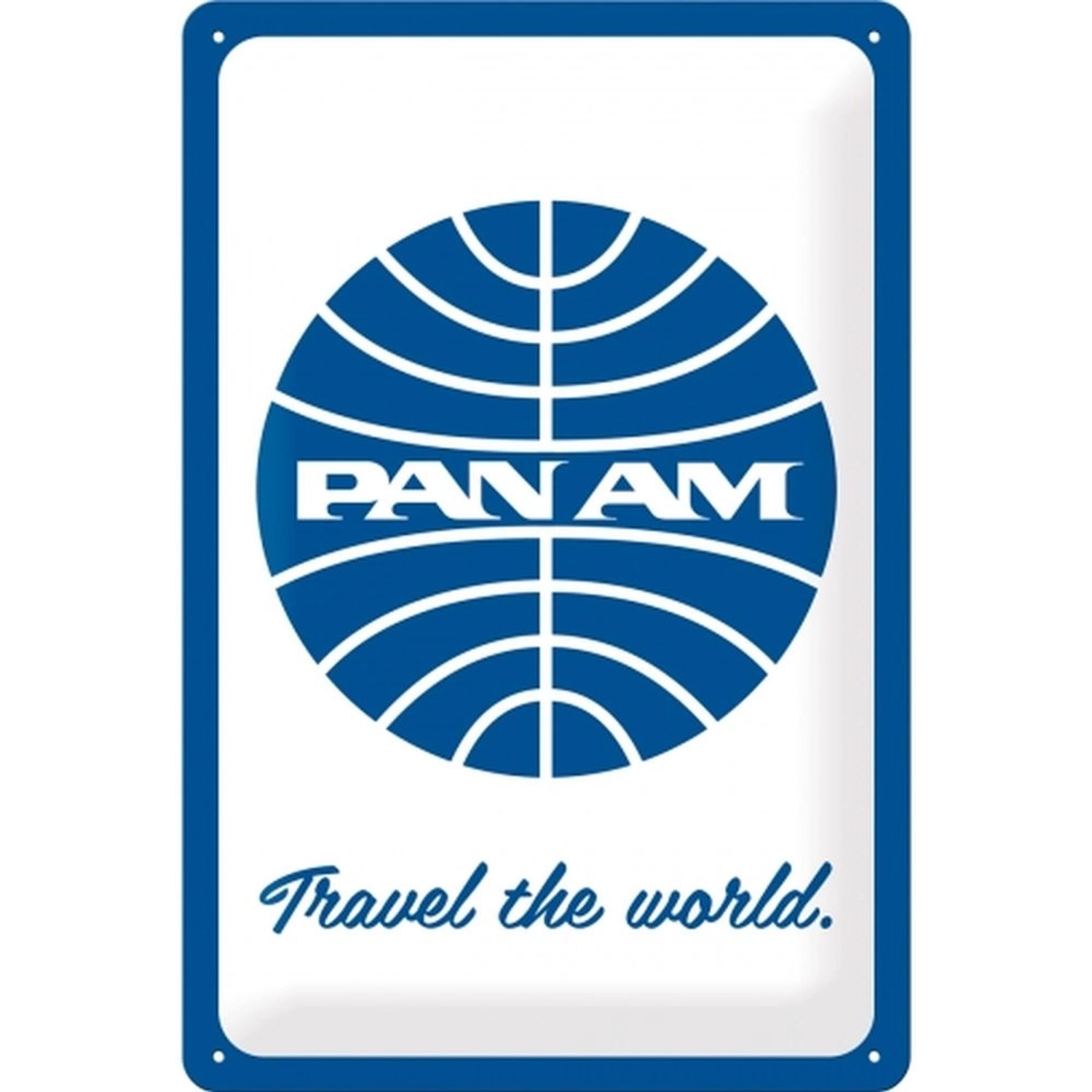 Nostalgic-Art Blechschild 20 x 30cm - Pan Am - Travel the World Logo White günstig online kaufen