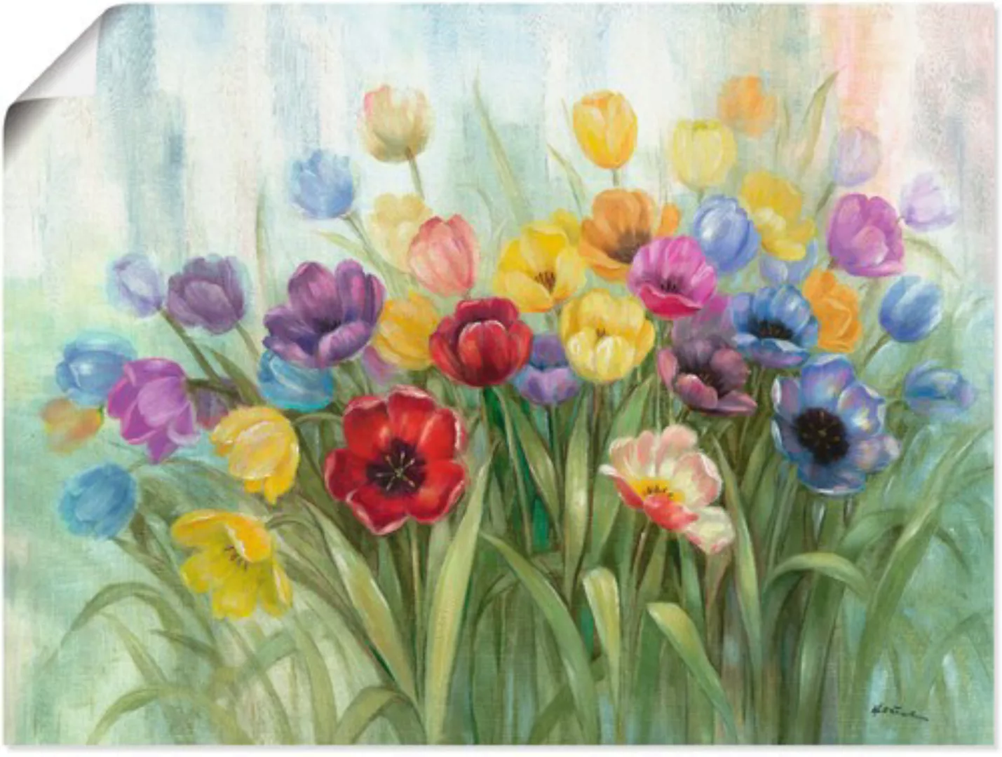 Artland Wandbild "Tulpenwiese I", Blumenwiese, (1 St.), als Leinwandbild, P günstig online kaufen